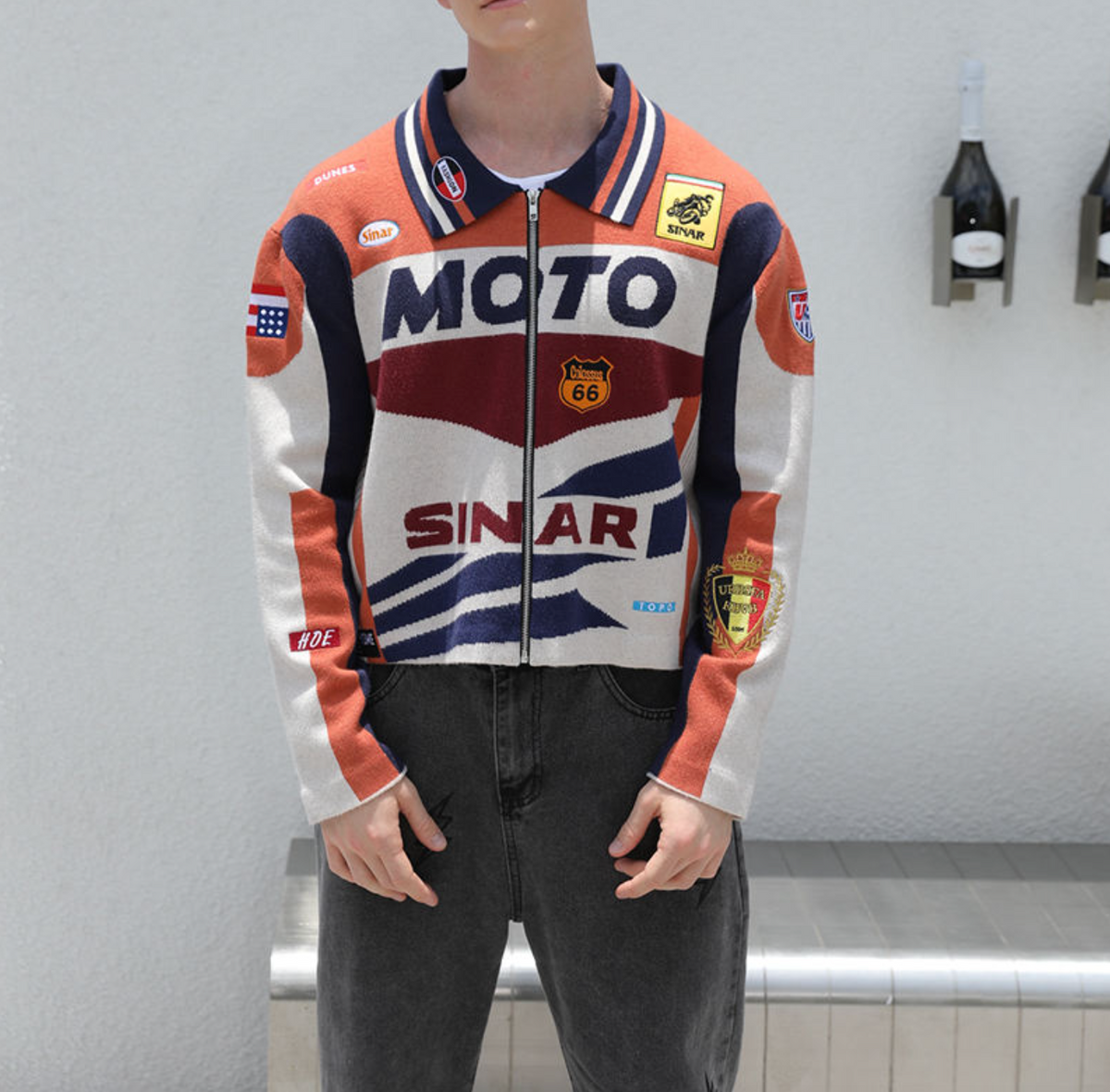 Custom Logo Men’s Vintage Racing Sweater