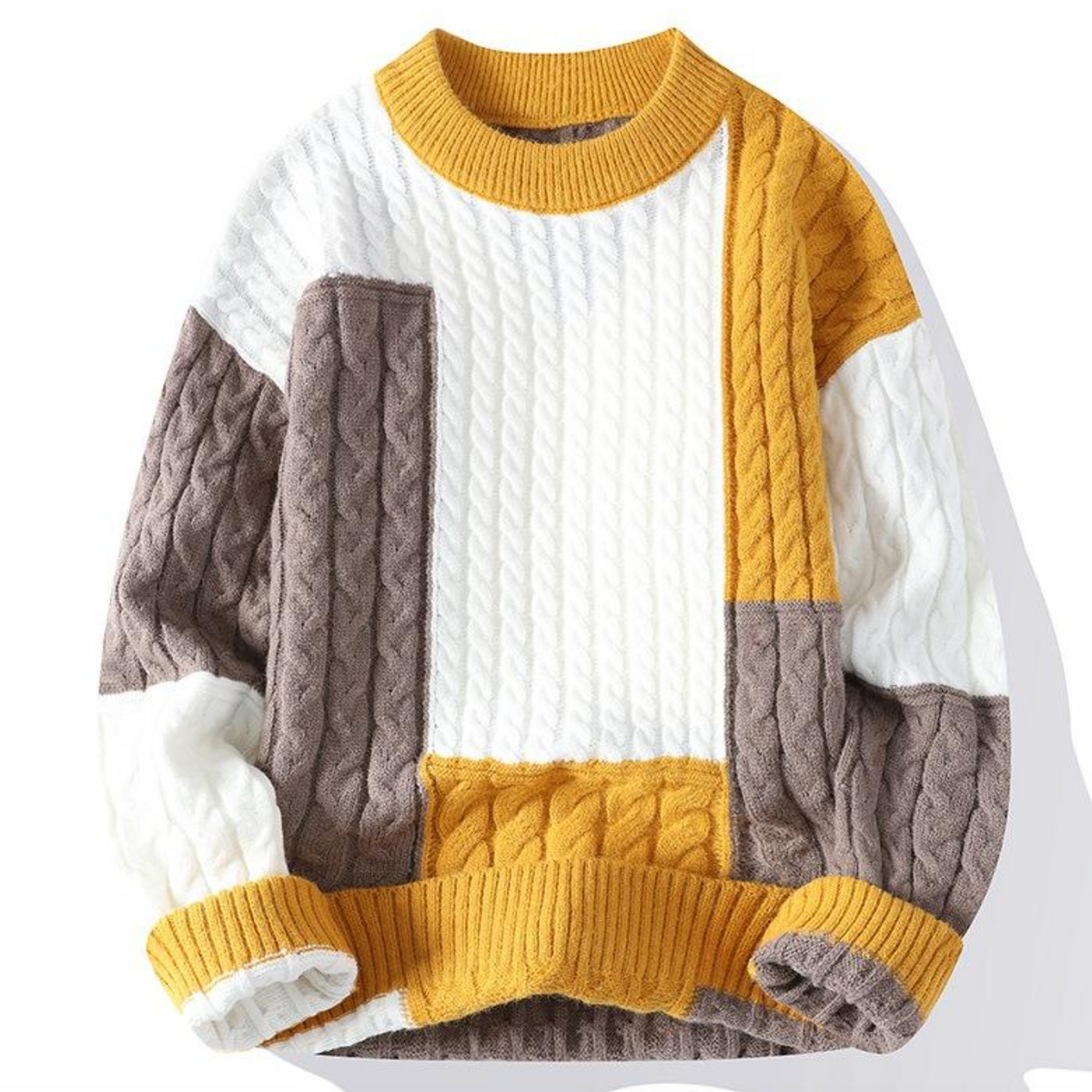 Custom Logo Men’s Cable Knit Sweater
