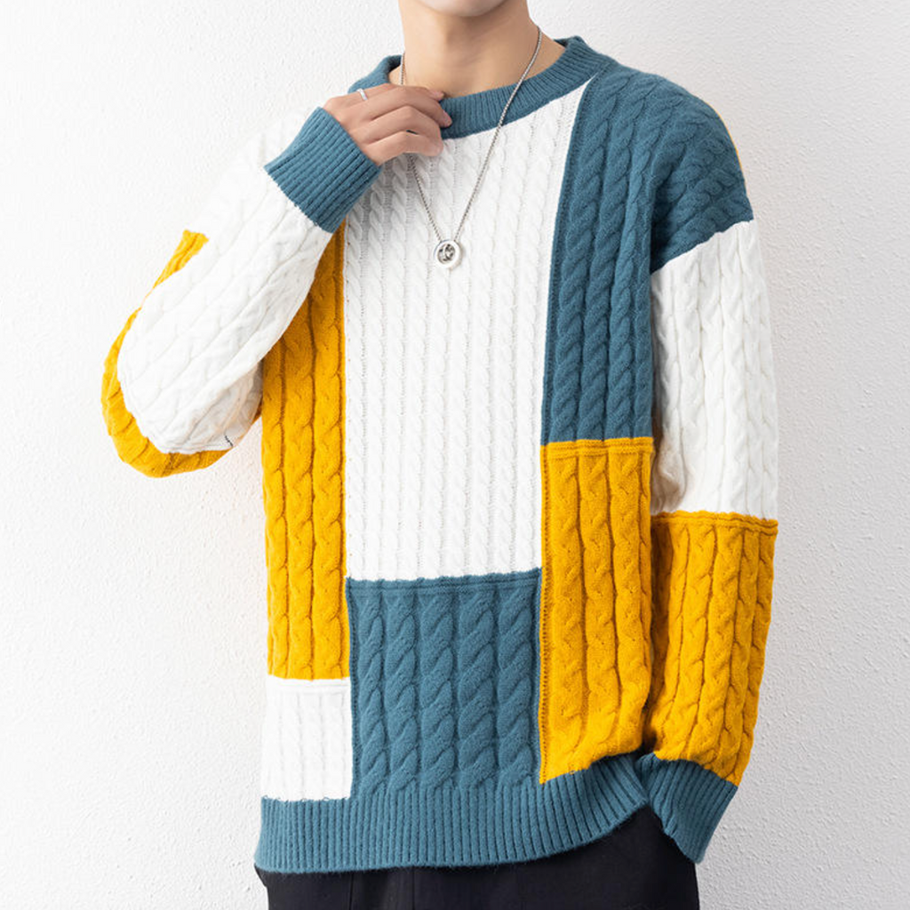 Custom Logo Men’s Cable Knit Sweater
