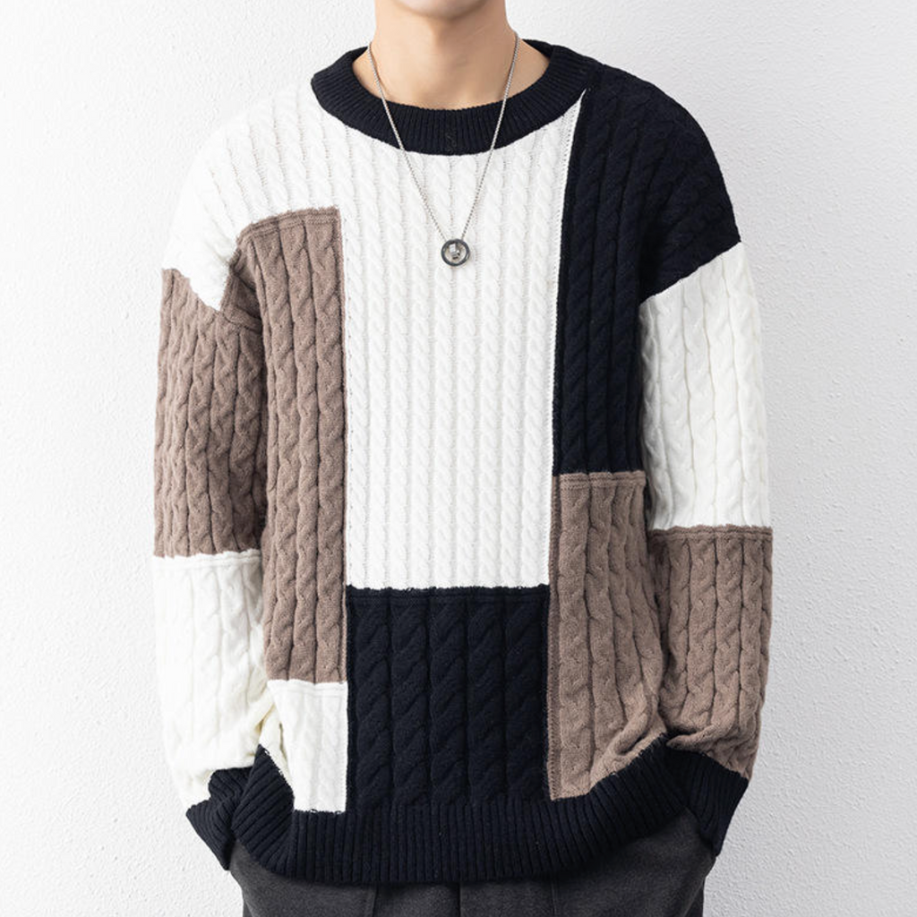 Custom Logo Men’s Cable Knit Sweater
