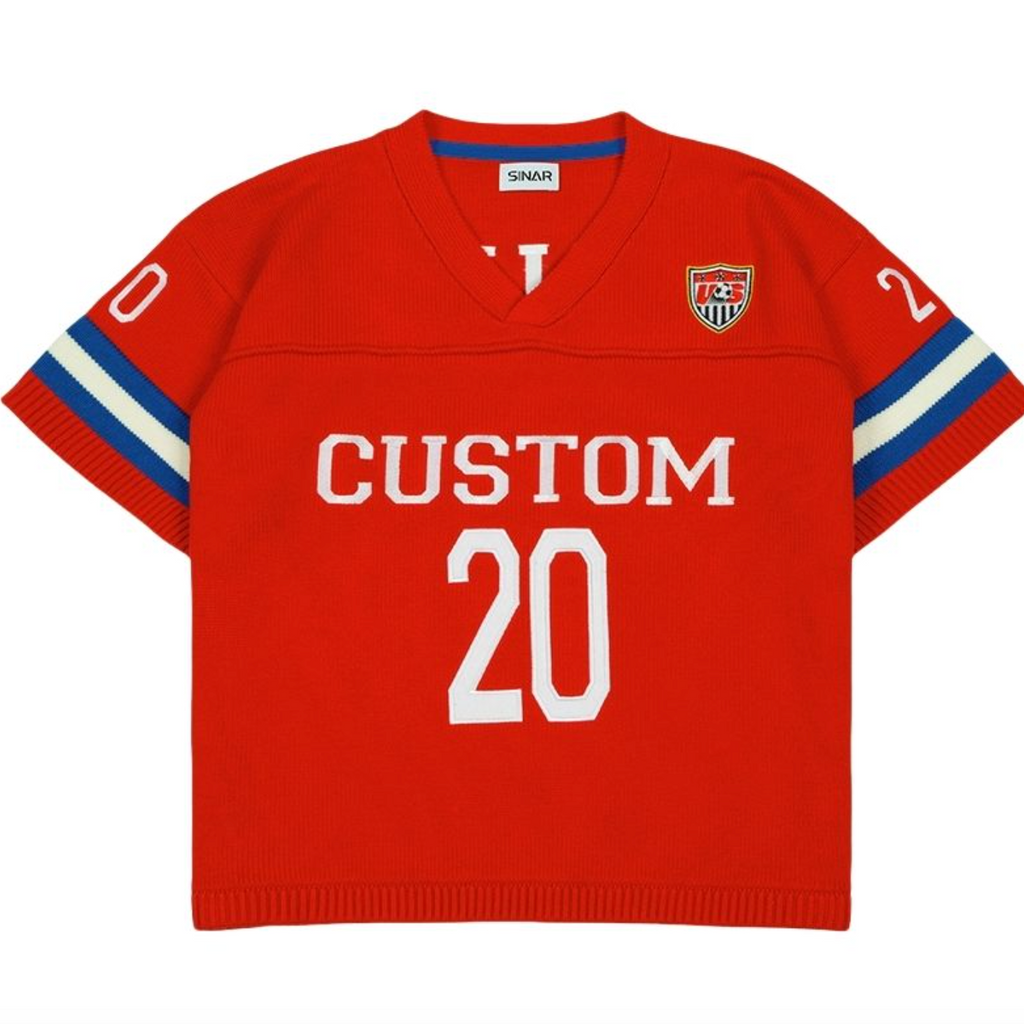 Custom LOGO Men Sweater OEM Short Sleeve Casual Knitwear Pullover Football Jumper Polo Shirts Knit Top Knitted Jersey Sweater