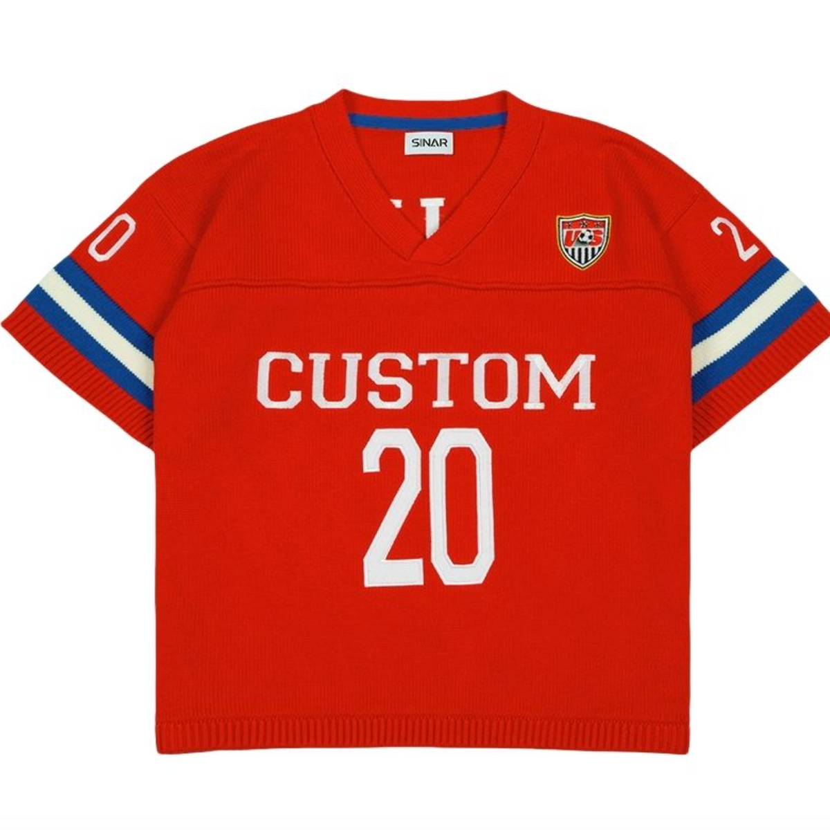 Custom LOGO Men Sweater OEM Short Sleeve Casual Knitwear Pullover Football Jumper Polo Shirts Knit Top Knitted Jersey Sweater