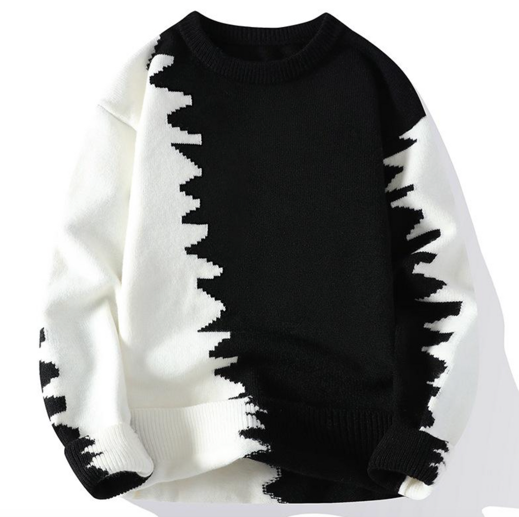 Custom Logo Men’s Jacquard Knit Sweater