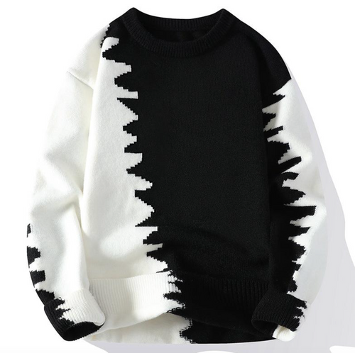 Custom Logo Men’s Jacquard Knit Sweater