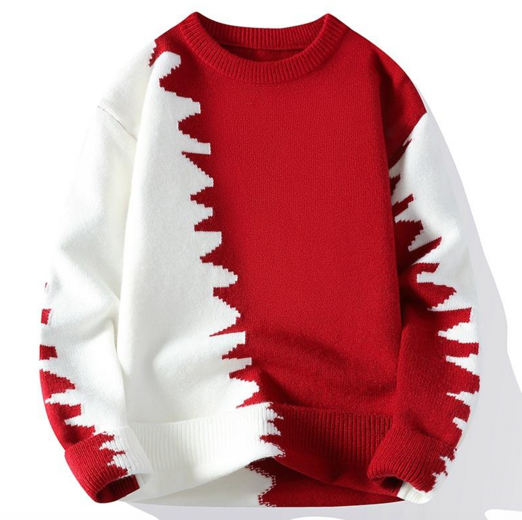 Custom Logo Men’s Jacquard Knit Sweater