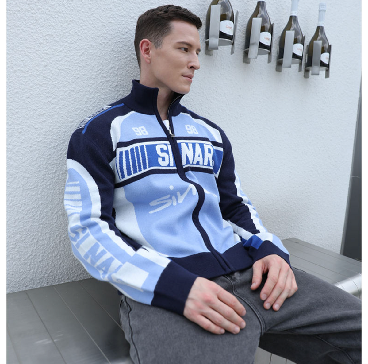 Custom Logo Men’s Vintage Racing Sweater