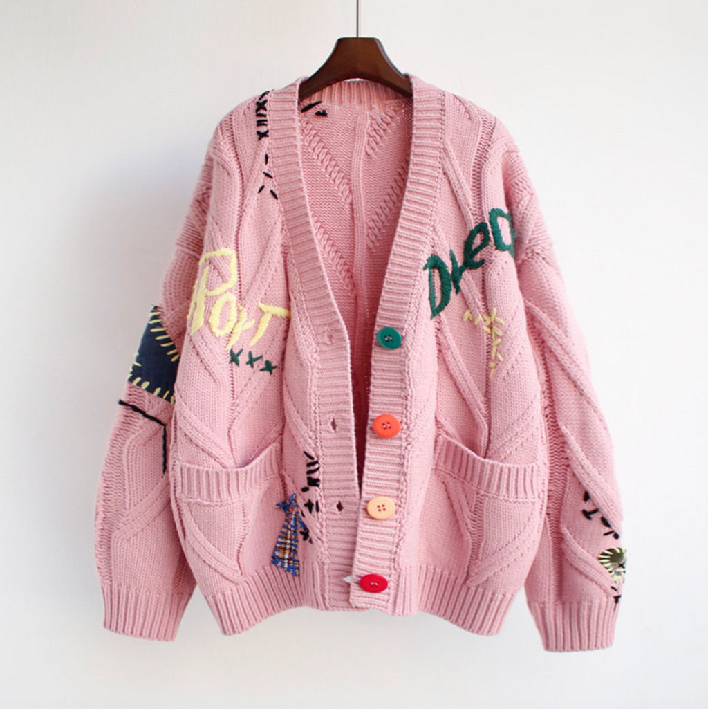 Custom Logo Women’s Embroidered Knit Sweater
