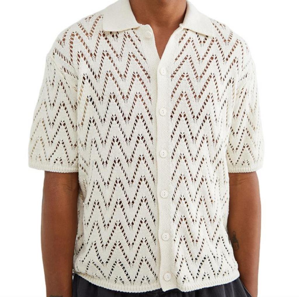 Custom Logo Men’s Short Sleeve Polo Knit Sweater