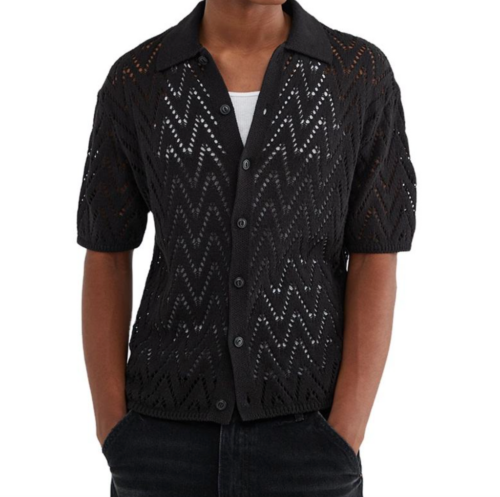 Custom Logo Men’s Short Sleeve Polo Knit Sweater