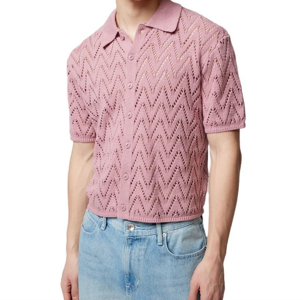Custom Logo Men’s Short Sleeve Polo Knit Sweater